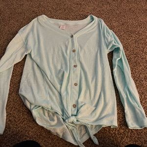 Arizona long sleeve button up top never worn teal size medium